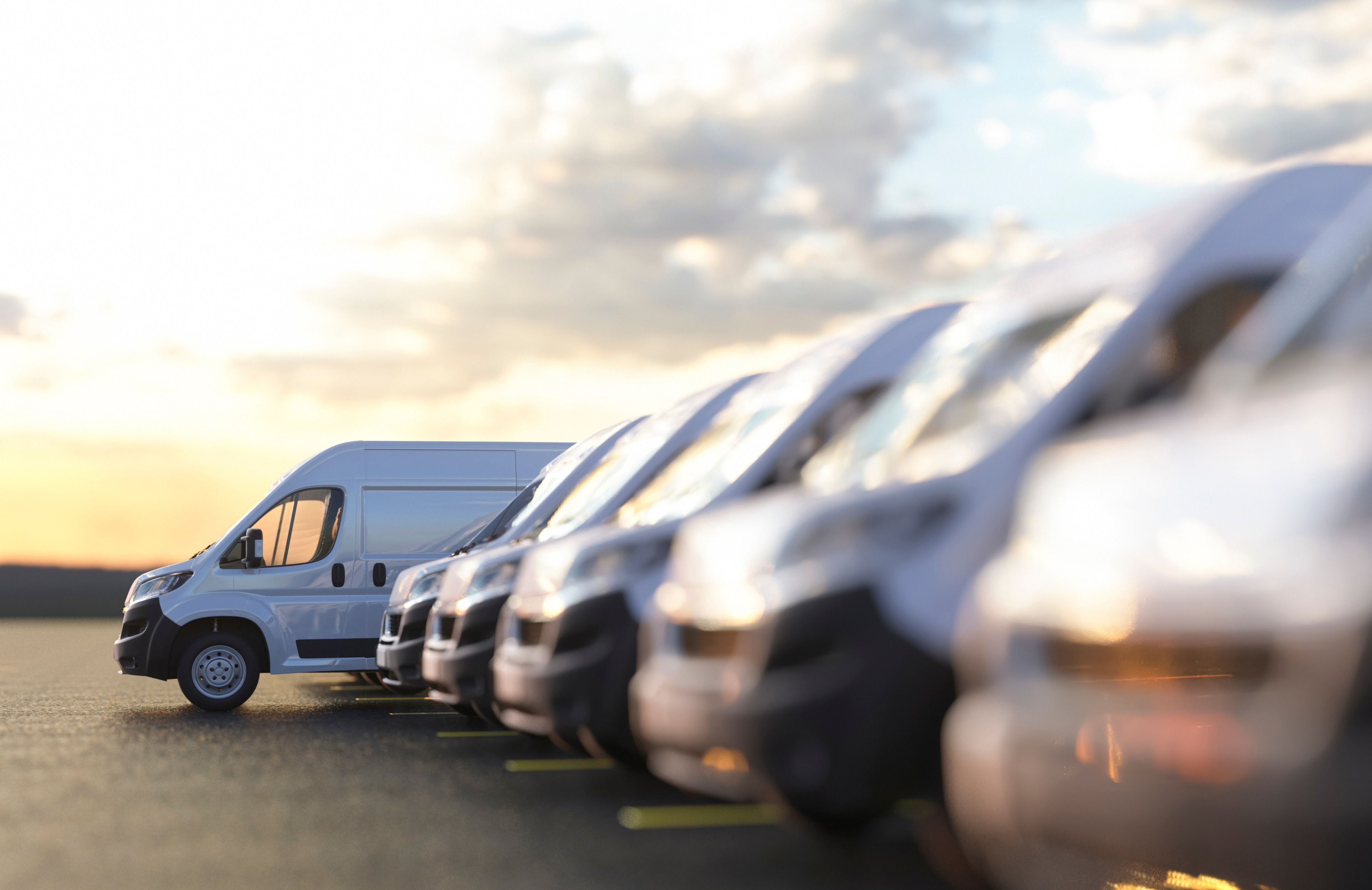 Line of sprinter vans